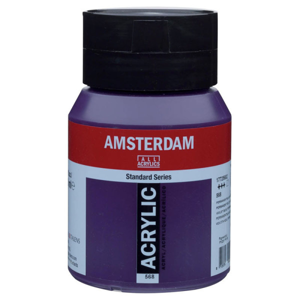 Peinture Acrylique - Violet bleuâtre permanent - 568 - Amsterdam - Pot de 500ml