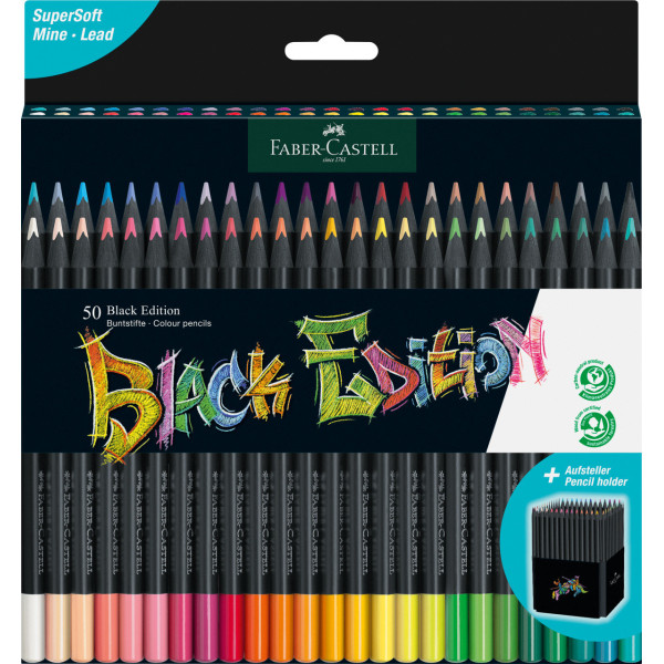 Crayons de couleur - Coloriage - Boîte de 50 crayons - Faber-Castell - Black édition