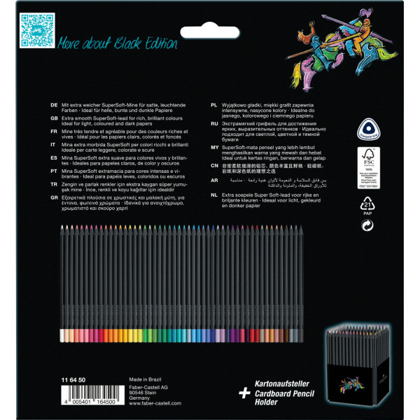 Crayons de couleur - Coloriage - Boîte de 50 crayons - Faber-Castell - Black édition