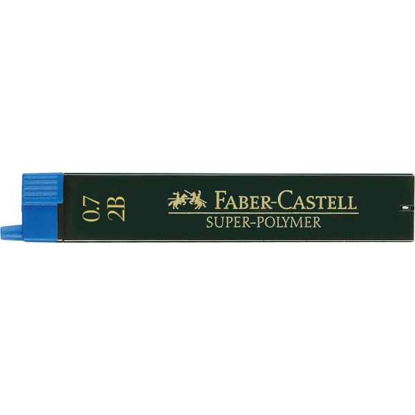 Mine graphite - Porte-mine - 0,7mm - 2B - Gris - Etui de 12 mines - Faber-Castell