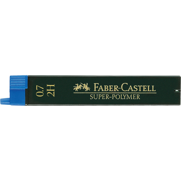 Mine graphite - Porte-mine - 0,7mm - 2H - Gris - Etui de 12 mines - Faber-Castell
