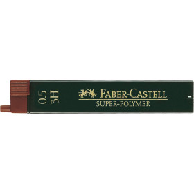 Mine graphite - Porte-mine - 0,5mm - 3H - Gris - Etui de 12 mines - Faber-Castell