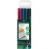 4 feutres - Indélébile - Permanent - Pointe fine - Faber-Castell - Multimark