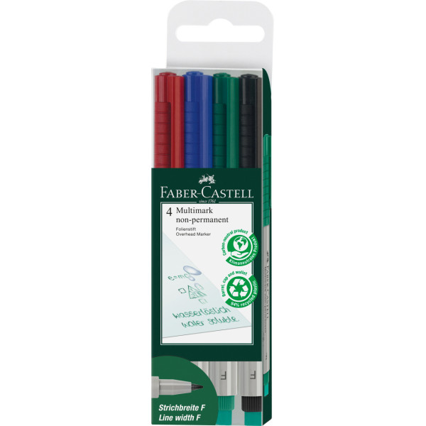 4 feutres - Non permanent - Pointe fine - Faber-Castell - Multimark