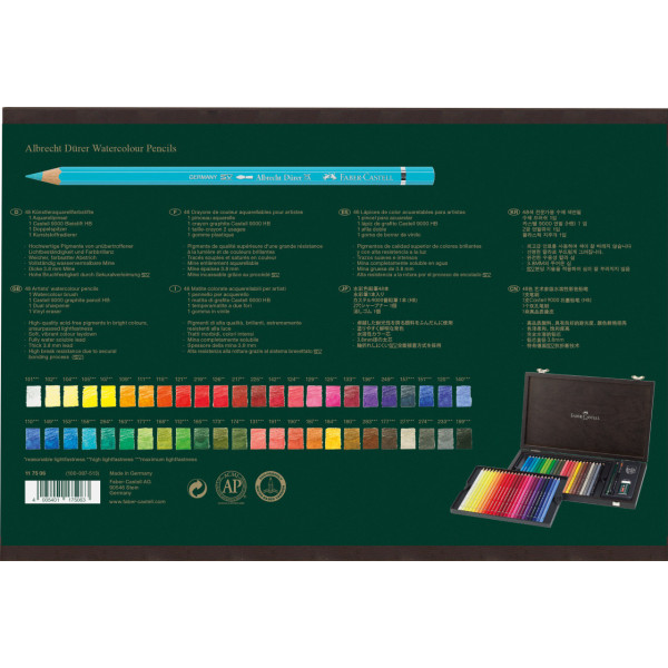 Crayons de couleur - Aquarelle - Faber-Castell - Albrecht Durer - Coffret 48 couleurs