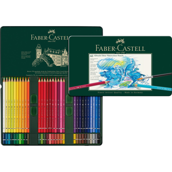 Crayons de couleur - Aquarelle - Faber-Castell - Albrecht Durer - Boite 60 couleurs