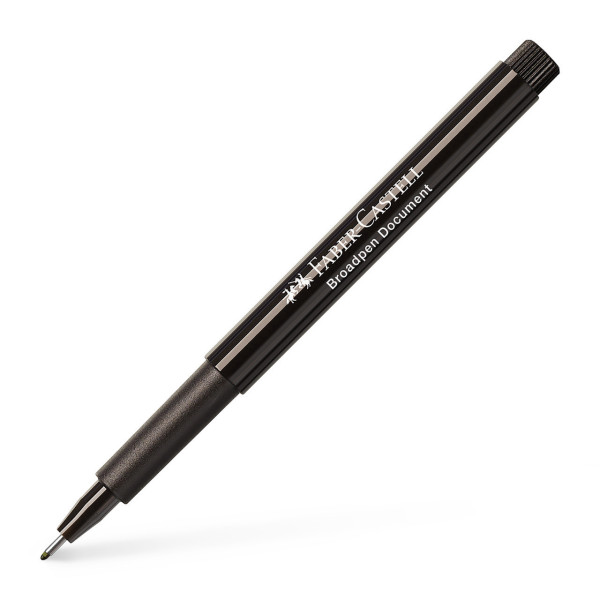6 feutres - Noir - Indélébile - 0,8mm - Broadpen document - Faber-Castell