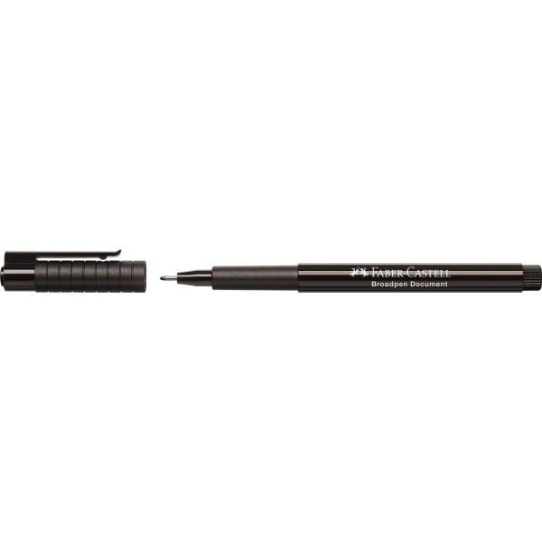 6 feutres - Noir - Indélébile - 0,8mm - Broadpen document - Faber-Castell