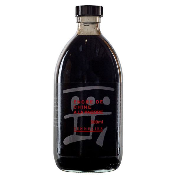 photo-Flacon - Encre de Chine - Noir - Sennelier - 500 ml - Encre de Chine à la pagode