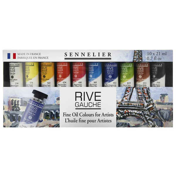 photo-Peinture à l'huile - Fine - Sennelier - Rive Gauche - 10 tubes de 21ml