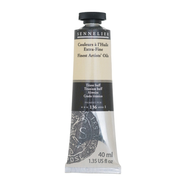 Sennelier - Peinture à l'huile - Extra-fine - Titane buff - N°136 - Tube de 40ml