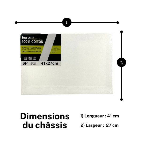 Châssis - Toile - 41x27cm - 6P - Coton - Acrylique - Huile - Gouache - Berge Entry