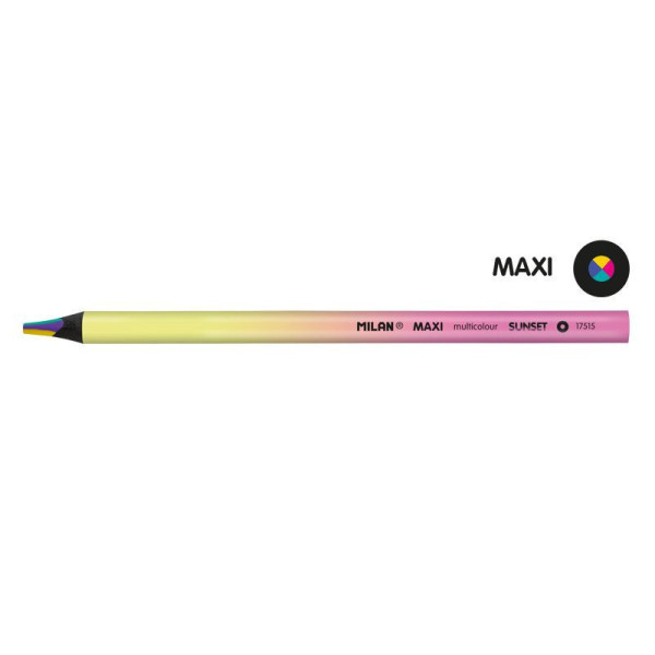 Crayon de couleur - Mine de 4 couleurs - Mine de 5mm - Corps en bois - Milan