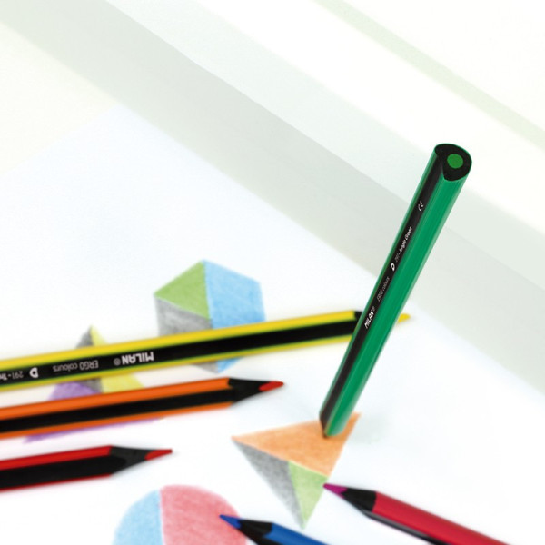 10 crayons de couleur - Coloriage - Ergonomique - Inclus 1 taille-crayon - Milan