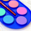 Boîte de peinture à l'eau - 12 couleurs - Couleurs fluos et métallisées - Pinceau inclus
