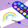 Boîte de peinture à l'eau - 12 couleurs - Couleurs fluos et métallisées - Pinceau inclus