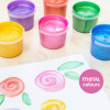 Peinture au doigt - Enfant - Coffret de 6 pots de 100ml - Couleurs métallisées