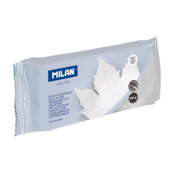Bloc de pâte à modeler - Blanche - Durcit à l'air - 400g
