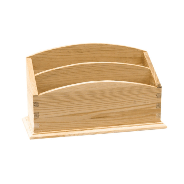 Range-courrier - 2 compartiments - Bois - A décorer - 25x25,5x12 cm - Ctop