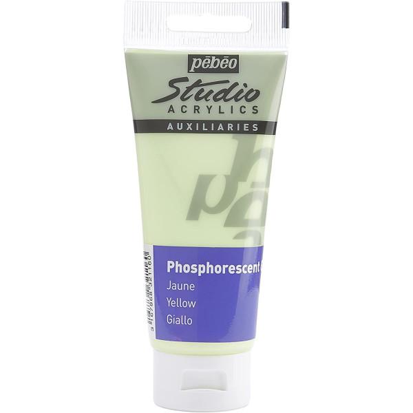 Médium - Liant - Jaune phosphorescent - Peinture acrylique - Pébéo Studio - 100ml