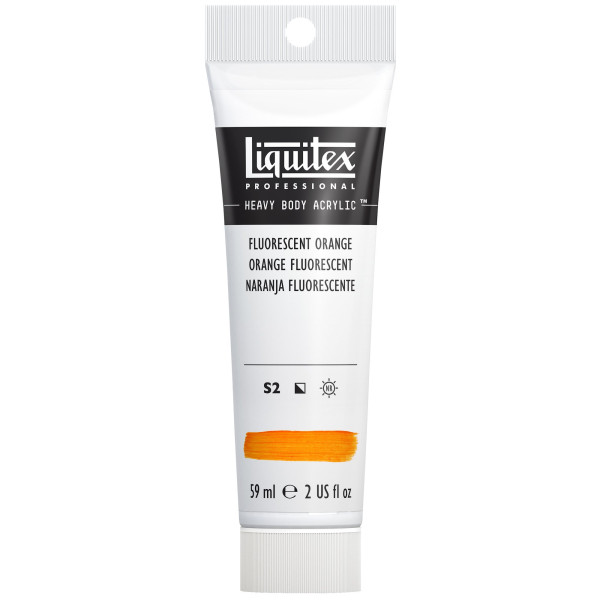 Peinture Acrylique en tube orange fluo Liquitex Heavy Body