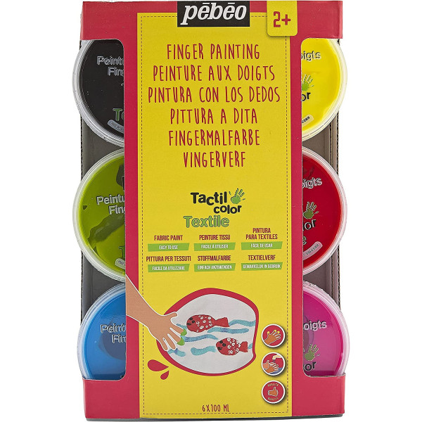 Peinture aux doigts - Pour textile - Enfant dès 2 ans - Pébéo - Tact'icolor