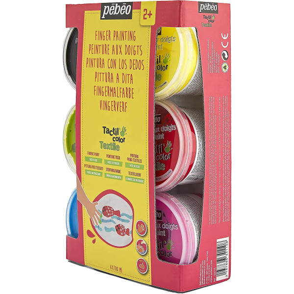 Peinture aux doigts - Pour textile - Enfant dès 2 ans - Pébéo - Tact'icolor