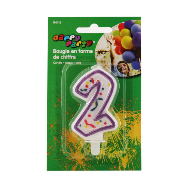 Bougie anniversaire chiffre 2