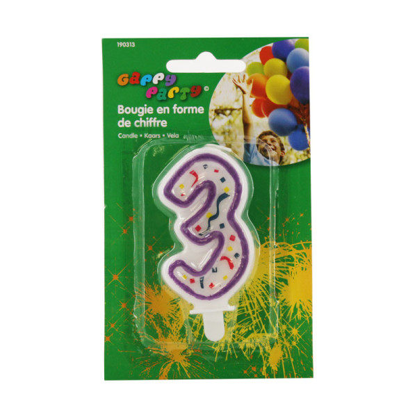 Bougie anniversaire chiffre 3