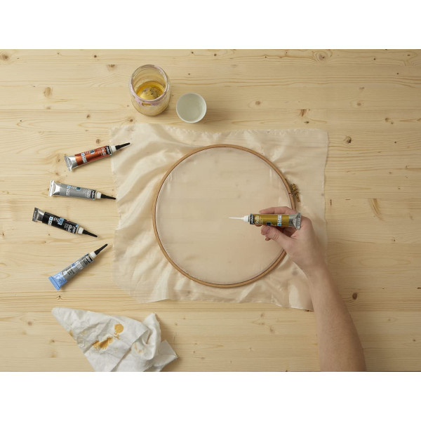Peinture pour soie - Or - Pébéo - Setasilk - Gutta à l'eau - Tube de 20ml