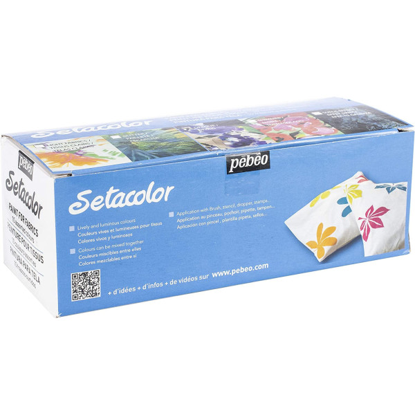 Peinture pour textile - Pébéo - Setacolor - Coffret de 10 pots de 10ml