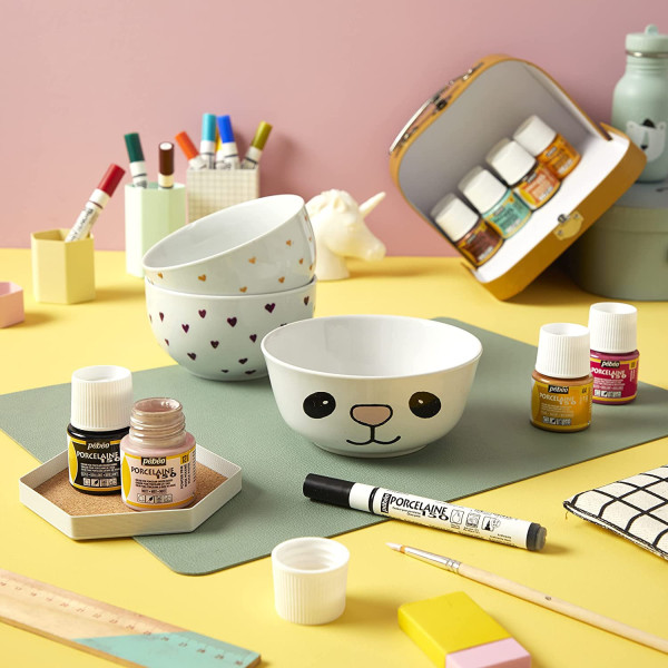 6 feutres pour porcelaine - Pébéo - Porcelaine 150 - Pointe fine - Couleur Pop