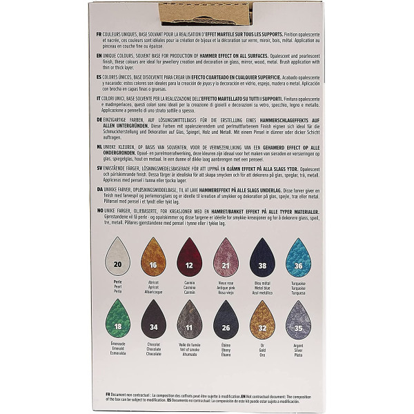 Coffret peinture effet martelé - Tous supports - Bijoux - Déco - 12 flacons - Pébéo Fantasy Moon