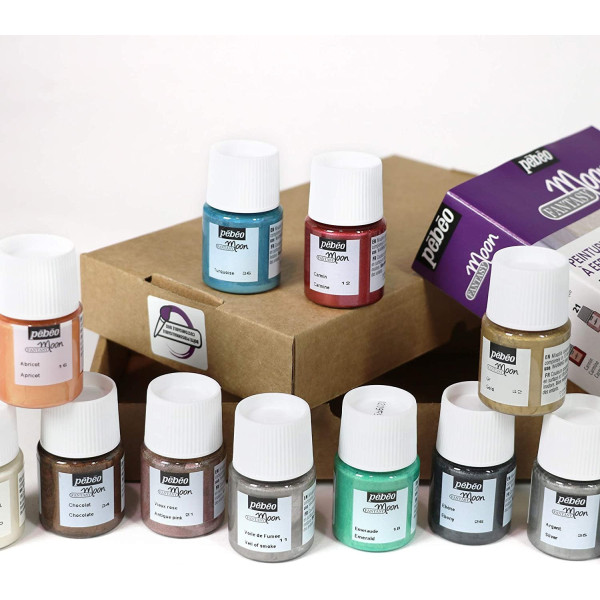 Coffret peinture effet martelé - Tous supports - Bijoux - Déco - 12 flacons - Pébéo Fantasy Moon