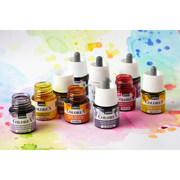 Encre aquarelle - Pébéo - Colorex - 5 flacons de 45 ml - Couleurs primaires