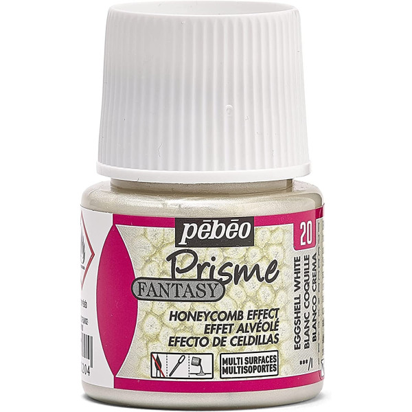 Peinture effet alvéolé - Blanc coquille - Pébéo - Fantasy Prisme - Flacon de 45ml