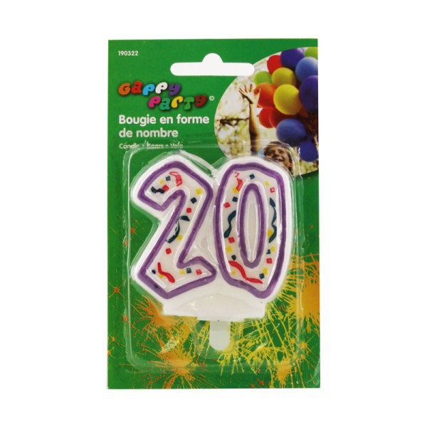 Bougie anniversaire nombre 20