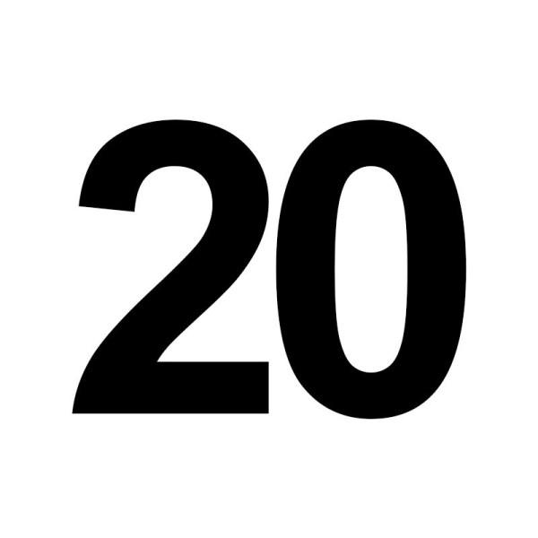 Bougie anniversaire nombre 20