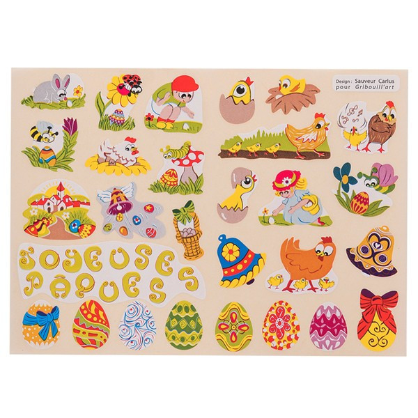 Gommettes - Lapin - Poule - Pâques - Pour enfant - 120 stickers - Repositionnable - Cléopâtre