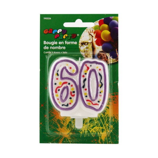 Bougie anniversaire nombre 60