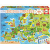 photo-Puzzle - Carte de l'Europe - Animaux - Monuments - Jeu éducatif - 150 pièces - Dès 6 ans