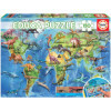 photo-Puzzle - Carte du monde avec les dinosaures - Jeu éducatif - 150 pièces - Dès 6 ans