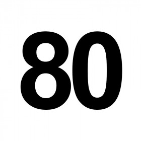 Bougie anniversaire nombre 80