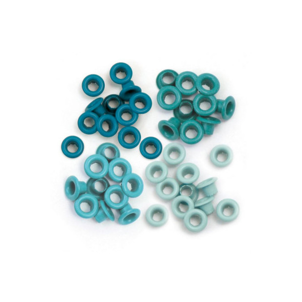 Œillets de finition - 0,5cm diamètre - Assortiment bleu - Album, carterie - 60 pièces
