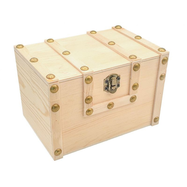 Coffre de pirate - Bois - Petit modèle - 15x10x15,5cm - A décorer et personnaliser