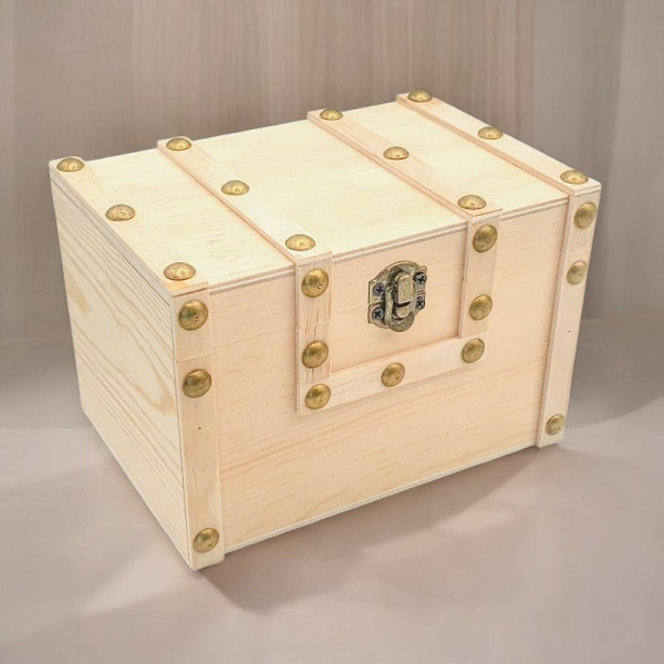 Coffre de pirate - Bois - Petit modèle - 15x10x15,5cm - A décorer et personnaliser