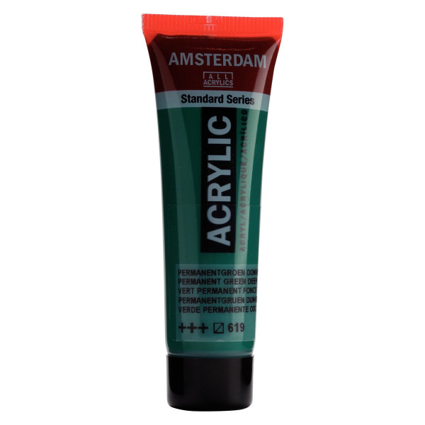 Peinture Acrylique en tube vert permanent foncé Amsterdam