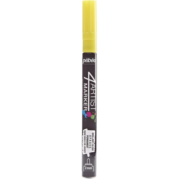 photo - Marqueur - Indélébile - Permanent - Jaune - Pointe ronde - 2mm - Pébéo