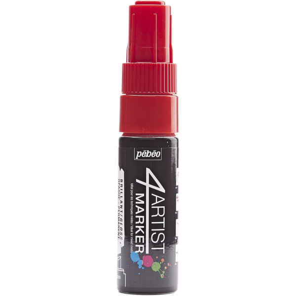 photo- Marqueur - Indélébile - Permanent - Rouge - Pointe biseautée - 8mm - Pébéo