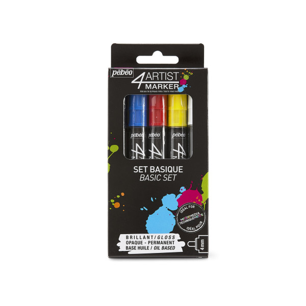 photo - Marqueurs - Indélébile - Permanent - 5 couleurs - Pointe ronde - 4mm - Pébéo
